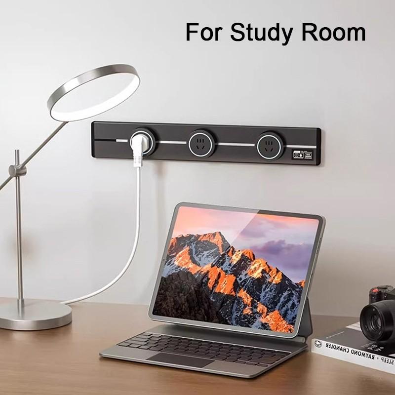 Home Appliances Wall Mounted Socket Universal USB Fast Charging Adapter Waterproof Movable Power Track Socket