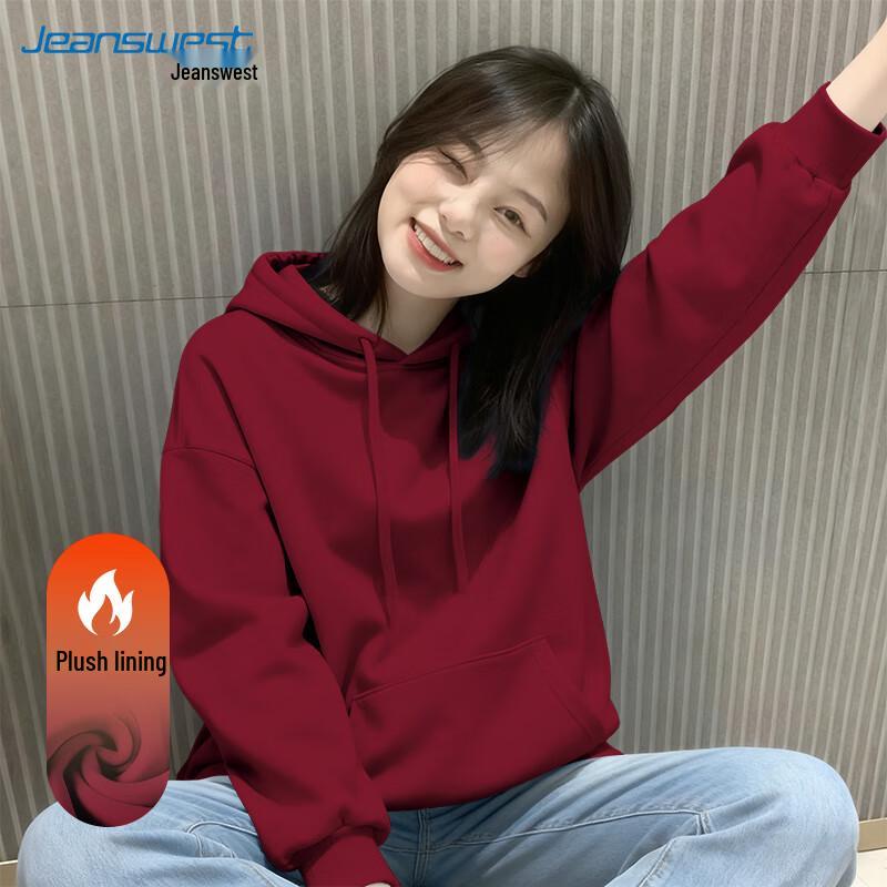 JEANSWEST Women's Solid Hooded Sweatshirt