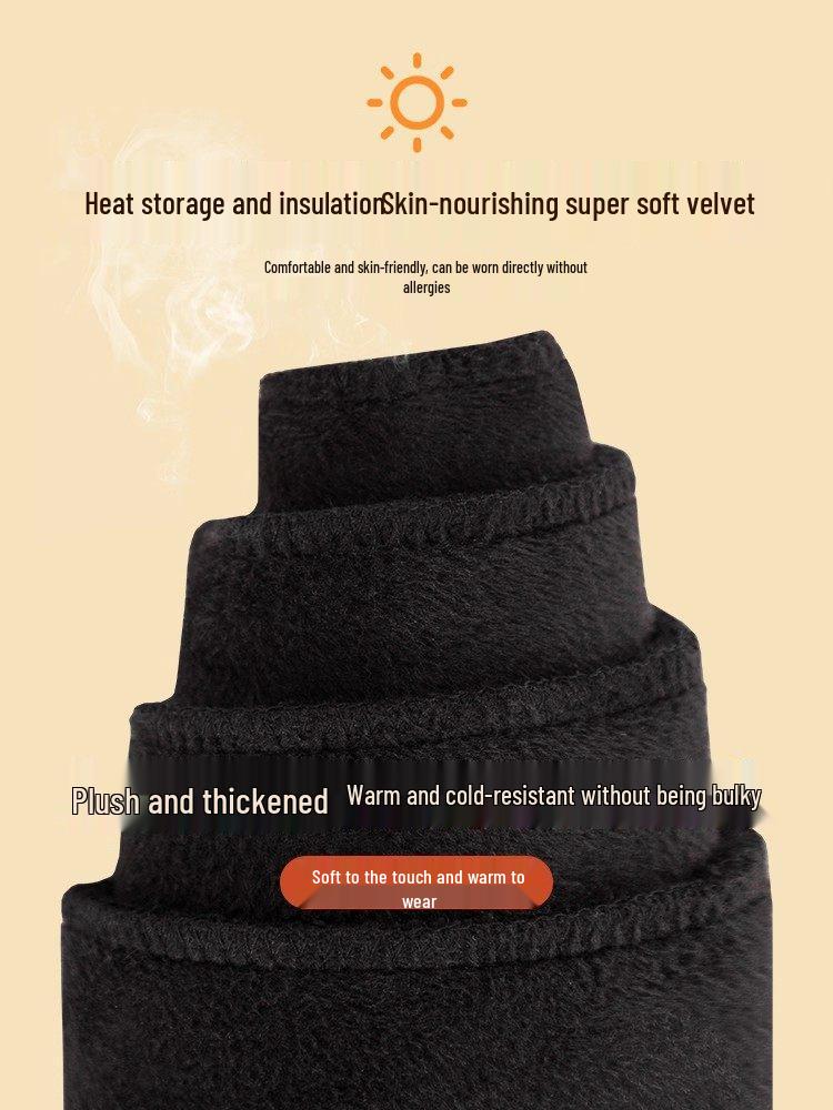 Women's High-Waisted Fleece-Lined Skinny Pants, 2025 Winter Style, Elastic Black Pencil Design for Indoor & Outdoor Wear