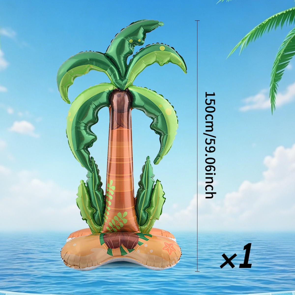 Vertical Pineapple Balloon and Coconut Tree Balloon Gold ALOHA Alphabet Balloon for Hawaii Beach Party, Fruit Theme Party Decor Other