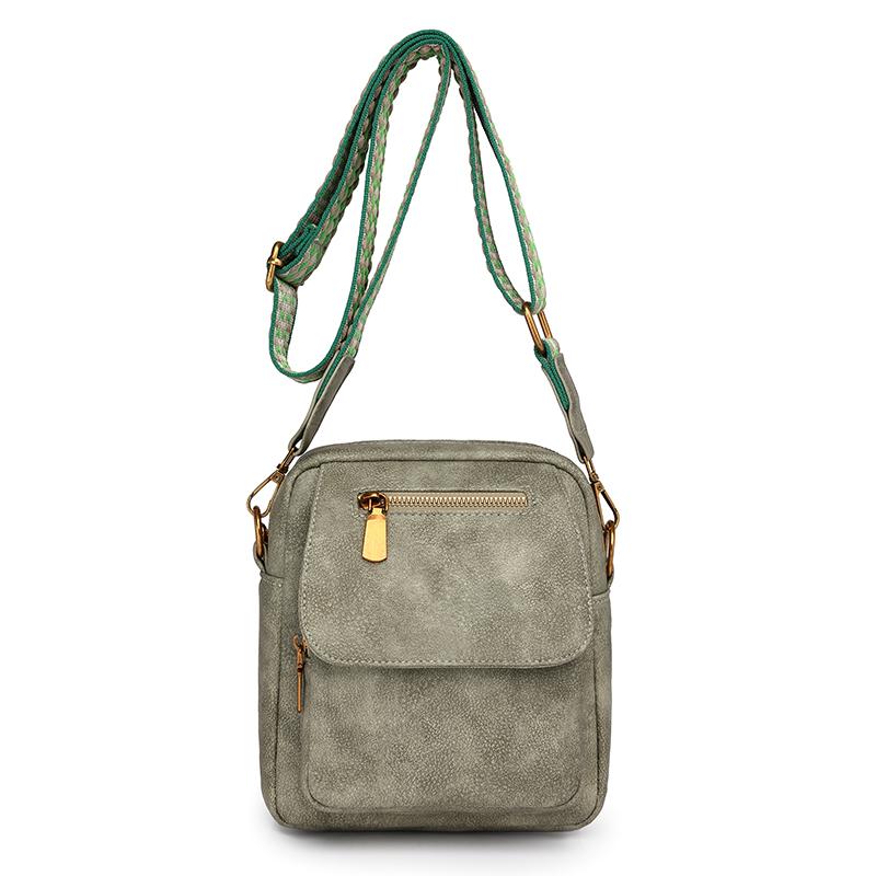 PU Umhängetasche Damen Retro Einfarbig Rucksack Pendler Brusttasche