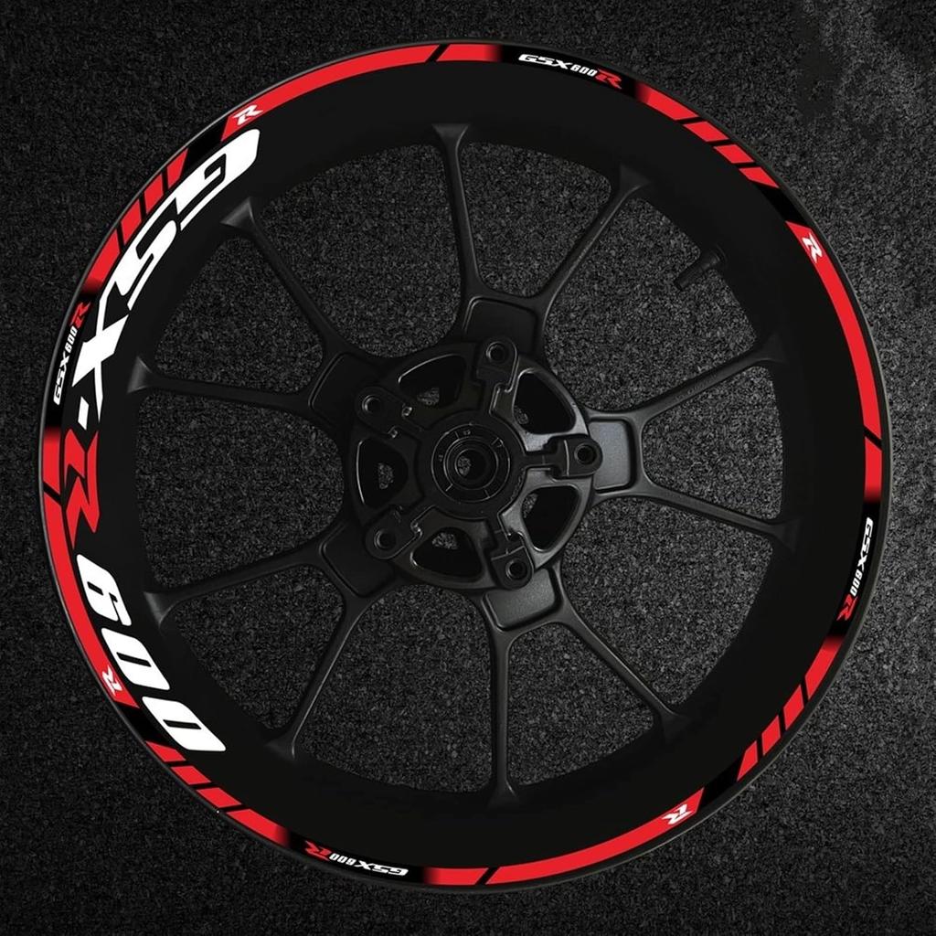 Stripe Stickers Motorcycle Wheel Hub Rim Decal Reflective Sticker for Suzuki GSXR600 Gsxr/600/R/600R Gsx-r 600 R600 (Color : L)