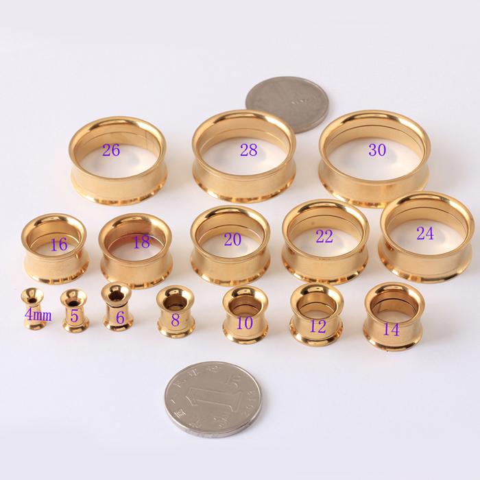 

2 шт. стальные винтовые заглушки для ушей с внутренней резьбой, анодированные, с двойным раструбом, полые, расширители ушей, ювелирные изделия 10mm