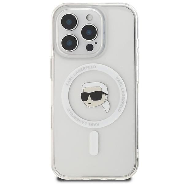 Karl Lagerfeld Klhmp16Lhlskih Iphone16 Pro 6.3 Biały/White Hardcase Iml Metal Karl Head Magsafe