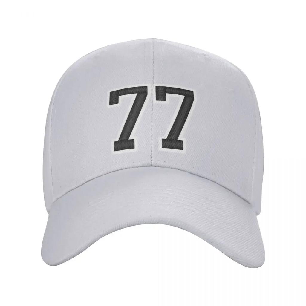 Black Jersey Sports Number Seventyseven Football Baseball Cap Funny Hats Hard Hat Golf Hat Genuine Ladies Unisexs