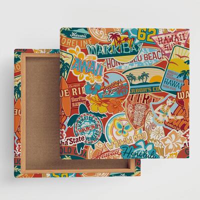 Art Deli Hawaiian Sticker Fabric Wall Art Panel popa-1803-010-L, 57 X 57 Cm