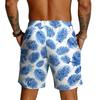 Herren Freizeitshorts mit Kordelzug Leichte Schnelltrocknende Fünf-Punkt-Länge Hawaiianischer Print Sommer Strandmode Badeshorts