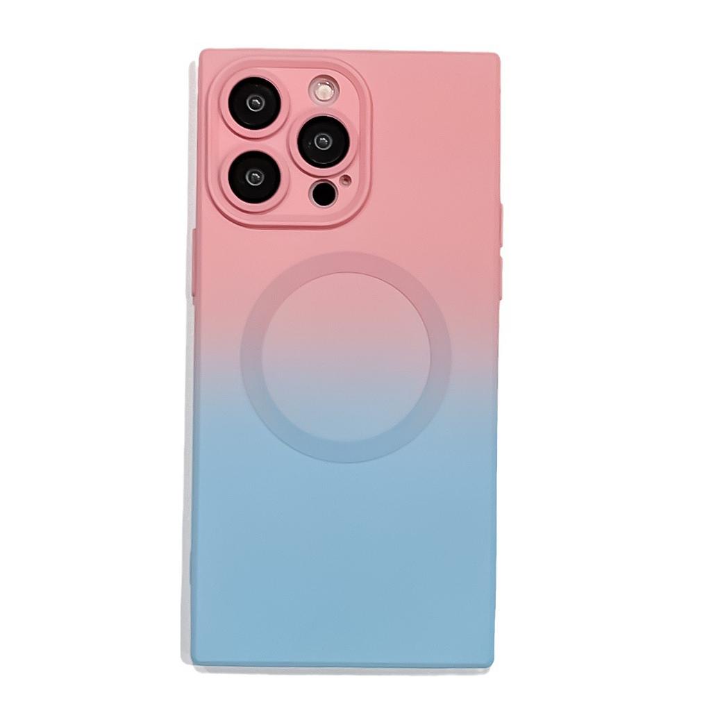 Applicable to iphone14ProMax mobile phone case gradual change square magnetic case Apple 13 lens film integrated protective case