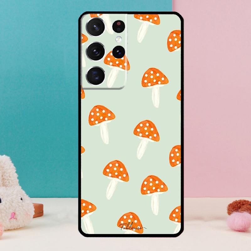 Mushroom Case For Samsung Galaxy S25 S24 S23 S22 S21 Ultra S9 S10 S20 Plus S24 FE Funda Cover Shell