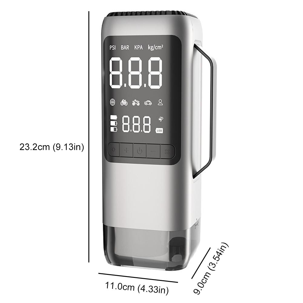 Jump Starter Vacuum Cleaner Electric Tire Pump with Light USB Rechargeable 8000mAh Bicycle Air Compressor for Car Tires