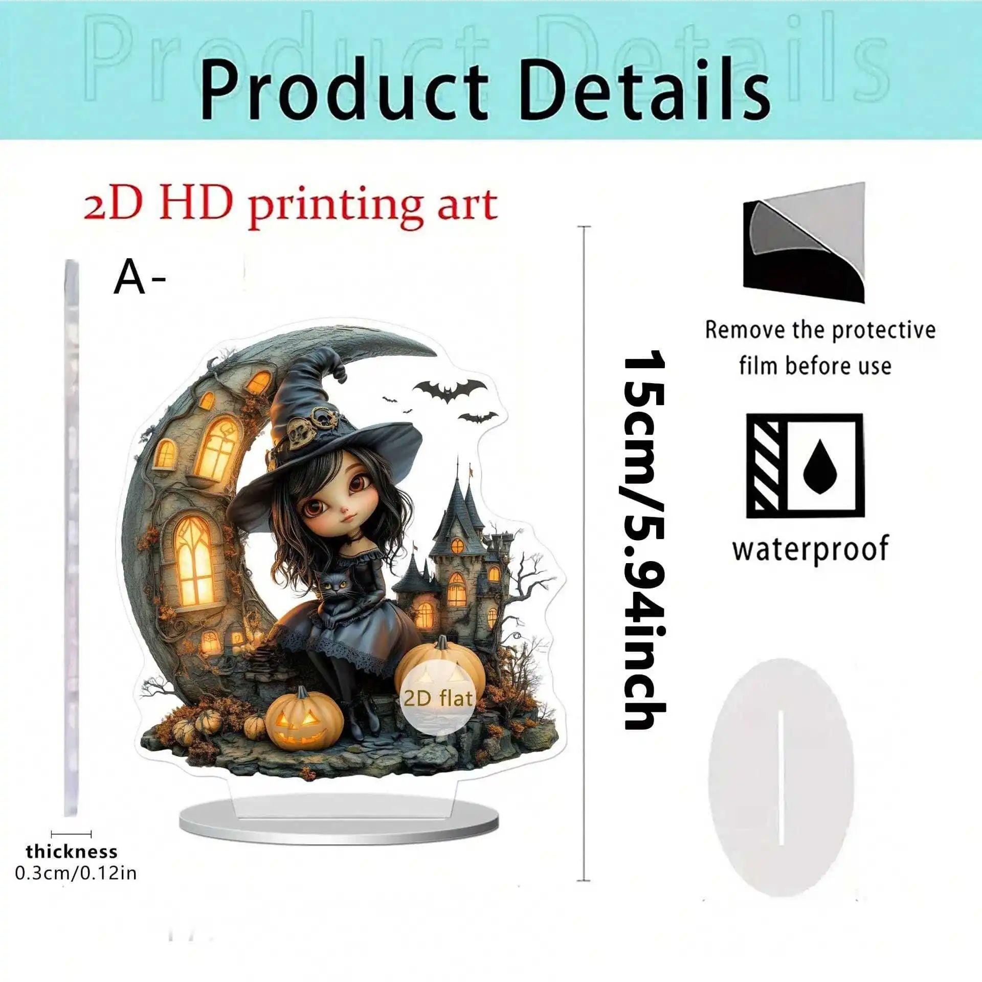 

Хэллоуин Тыквенный Дом Замок Мультяшная Ведьма и Черный Кот Летучая Мышь Украшения Комнаты Домашний Подарок для Кого-то Особенного