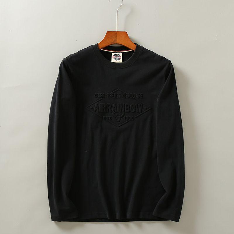 Cattle Goods Cotton Export Original Base Shirt Long-Sleeved T-shirt Black M