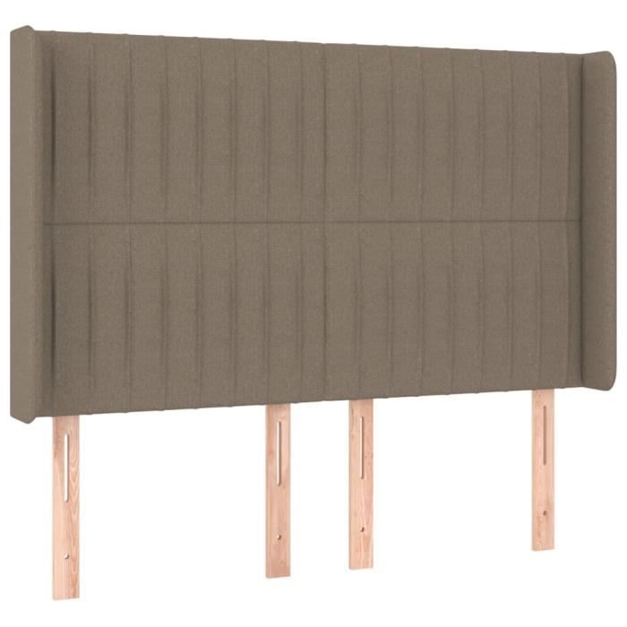 VidaXL Tête de lit avec oreilles Taupe 147x16x118-128 cm Tissu3119820