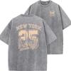 Nowy Jork Zabawny Nadruk Koszulki Damskie Lato Vintage Wypłukane Oddychający T-shirt Moda Casual Domowy T-shirt