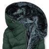 Damen Winter Winddichter Puffer Mantel Dickes Fleece Gefüttert Daunenjacke Reißverschluss Kapuzenparka Oberbekleidung mit Taschen