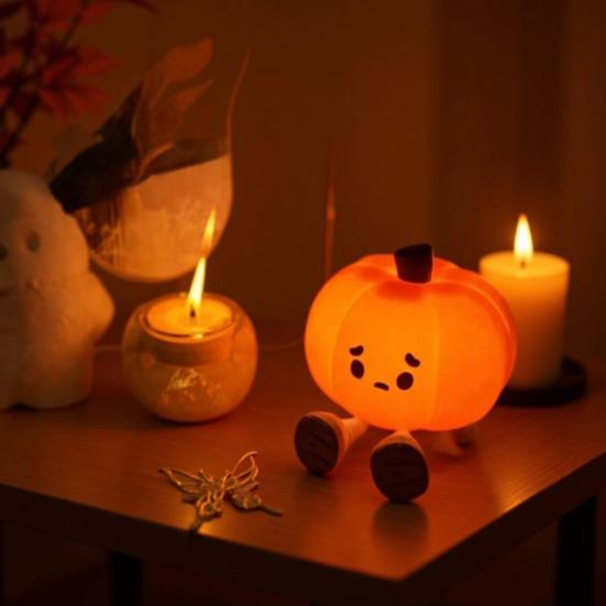 Adorable Pumpkin Night Light Dimmable Soft Warm Glow Eye-Friendly Silicone