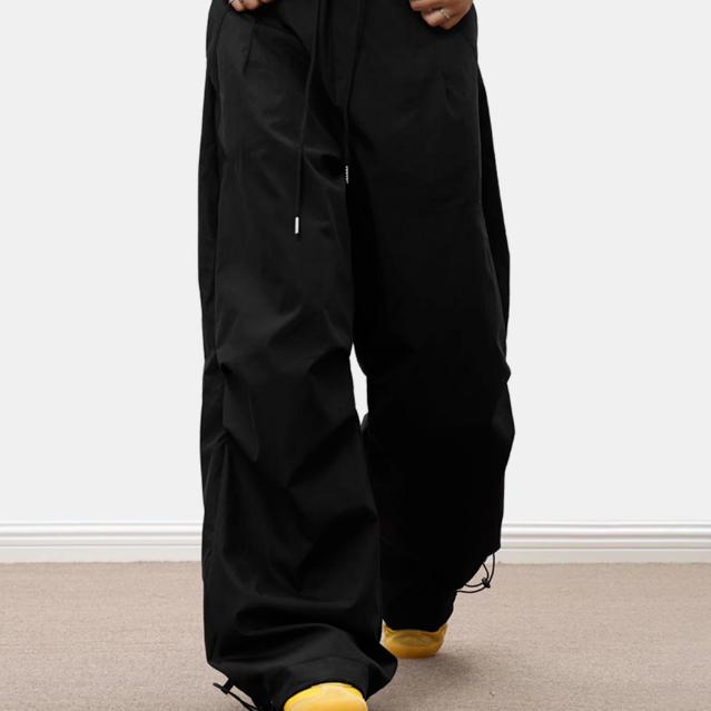 Streetwear Spring Summer Harem Casual Pants Men Elastic Waist Solid Cargo Pants Multi Pocket Loose Baggy Pants for Women