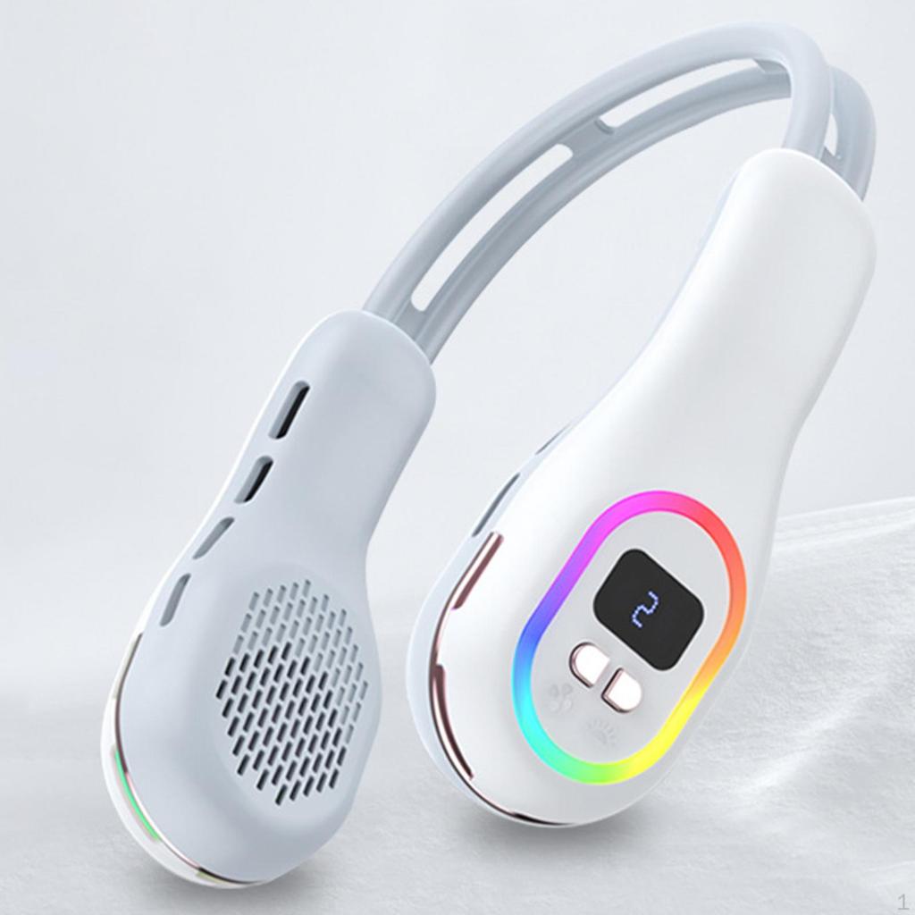 Neck Fan Handsfree,Low Noise LED Display Personal Cooling for Men Women Outdoor Indoor