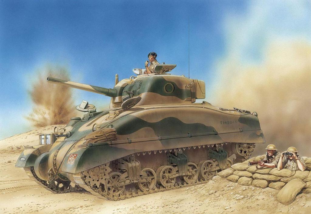 Dragon Scale World War II British Army El Alamein Sherman with Magic Truck Plastic Model Kit DR6617 1/35