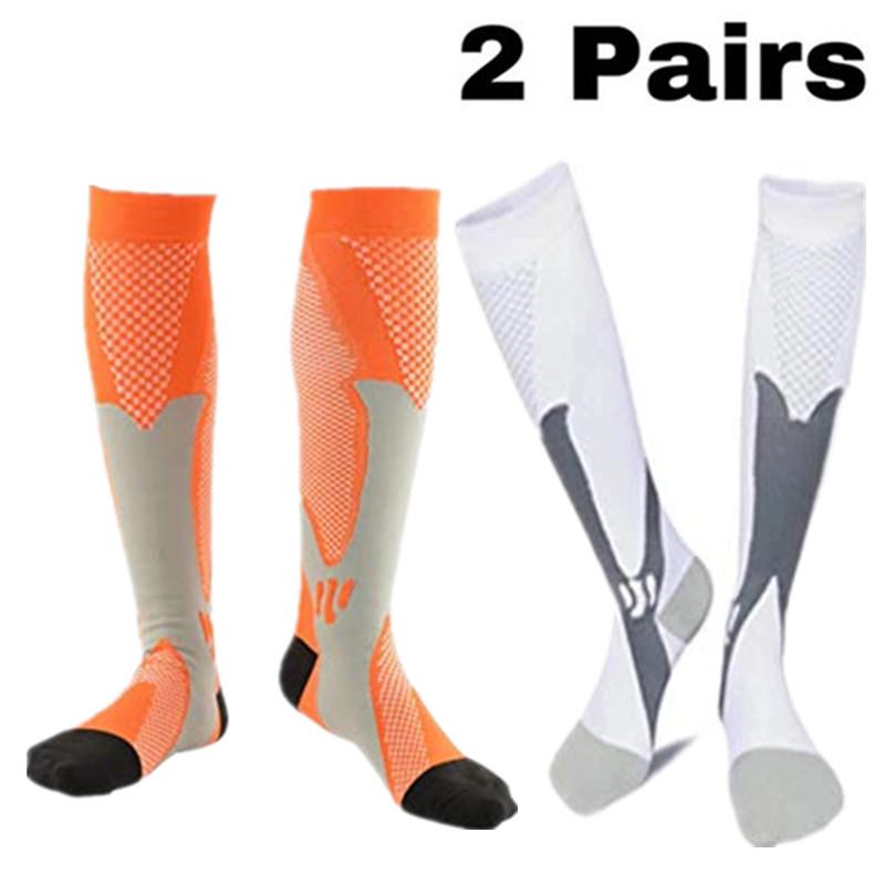 2/3/4 Pairs Running Men Compression Socks Fit Varicose Veins Football Soccer Stockings 30 Mmhg Atheletic Men Women Sports Socks