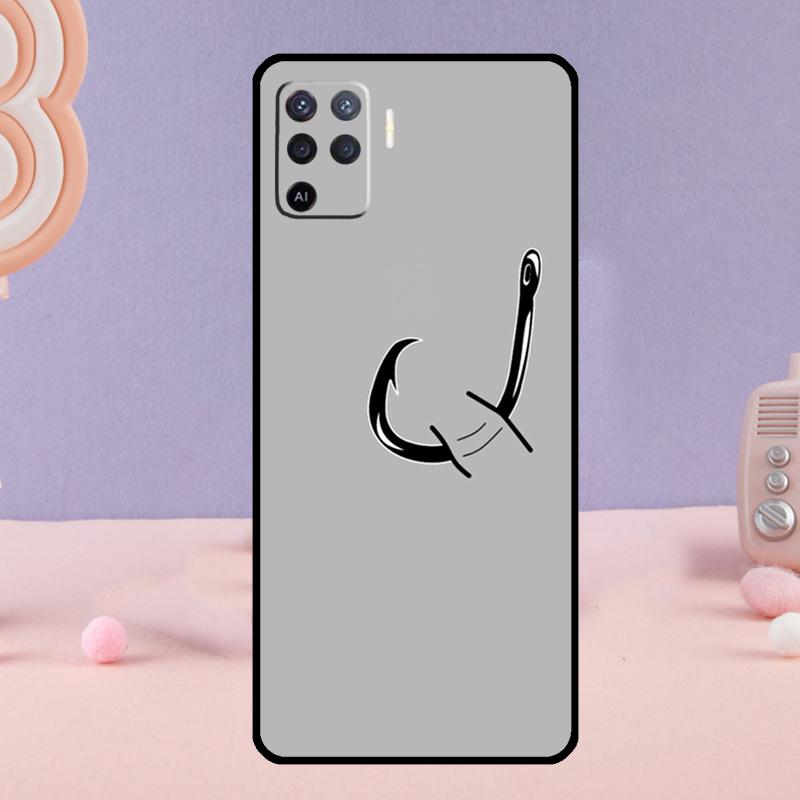 Fish Hook Fishing Phone Case For Oppo A80 A60 A40 A94 A54 A98 A78 A18 A38 A58 A16 A76 A96 A17 A77 A74 A57S A15