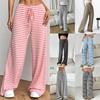 2026 Autumn/Winter Women's Casual Striped Cotton Drawstring Pants