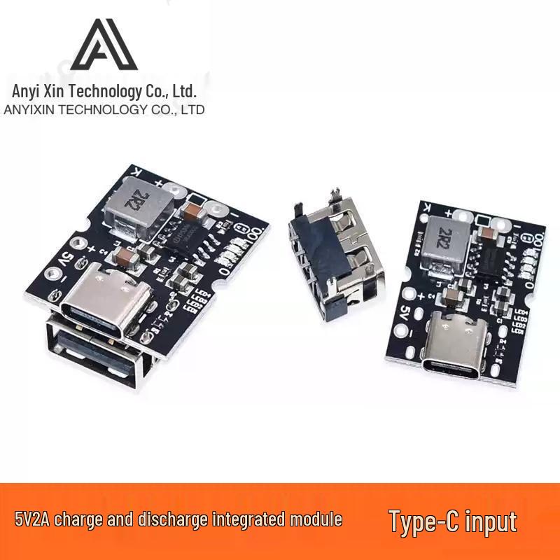 5V 2A Charge/Discharge Module with Type-C Input for 4.2V Lithium Battery