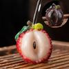 Creative Resin Color Changing Tea Pets Persimmon Ruyi Lychee Fruit Color Changing Tea Pets Home Desktop Decoration Ornaments