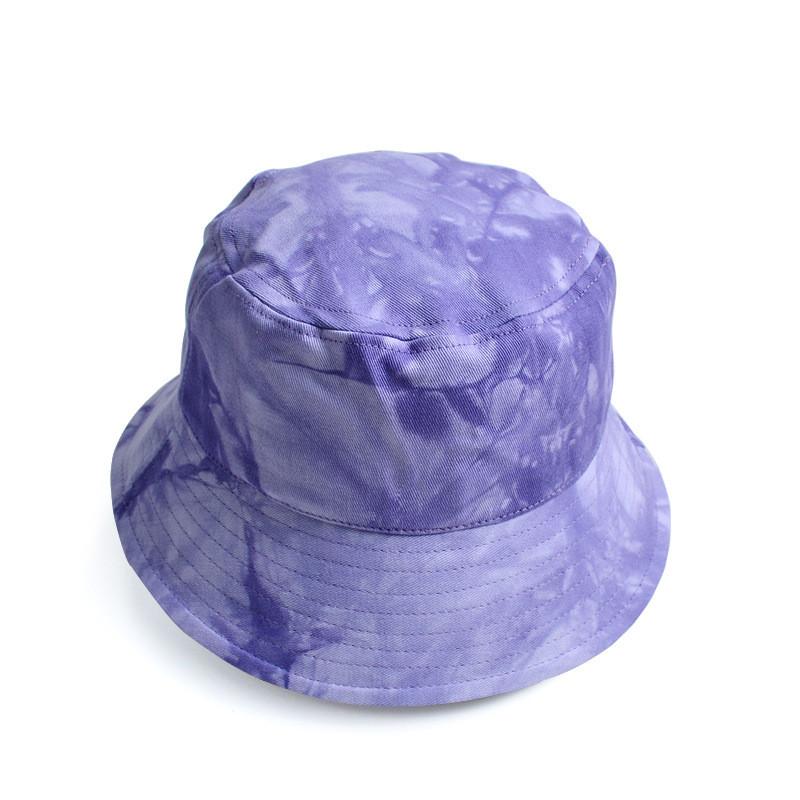 Cotton Summer Tie Dyeing Fisherman Hat With Wide Brim Sun Protection For Outdoor Activities