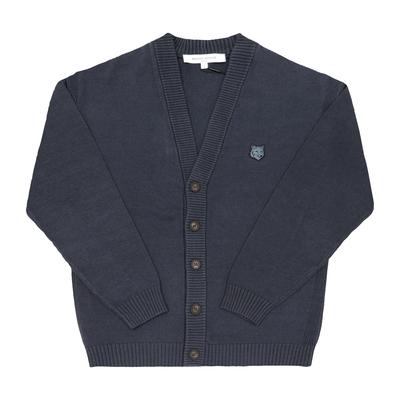 MaiSon KitSune Kräftiger Fuchskopf Aufnäher V-Ausschnitt Herren S Cardigan Om00502kt1099