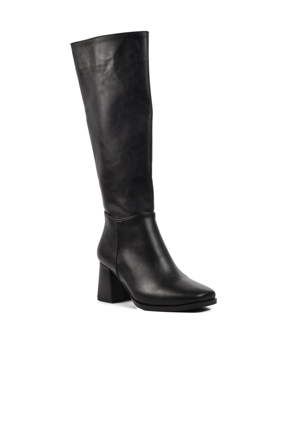 

Women Modern Stylish Fashion Boots Black Polar Fleece Heeled Boots 40