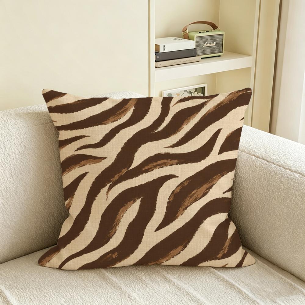 Pattern Animal Print Cushion Cover Natural Linen Pillowcase Set AllinOne Decor for Sofa Bedroom Chair