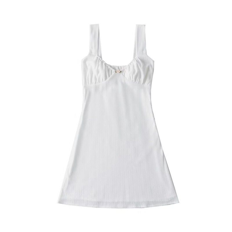 

Fresh Rose Silm Wide Shoulder Strap Dress Rose Floral Skirt(High quality) L