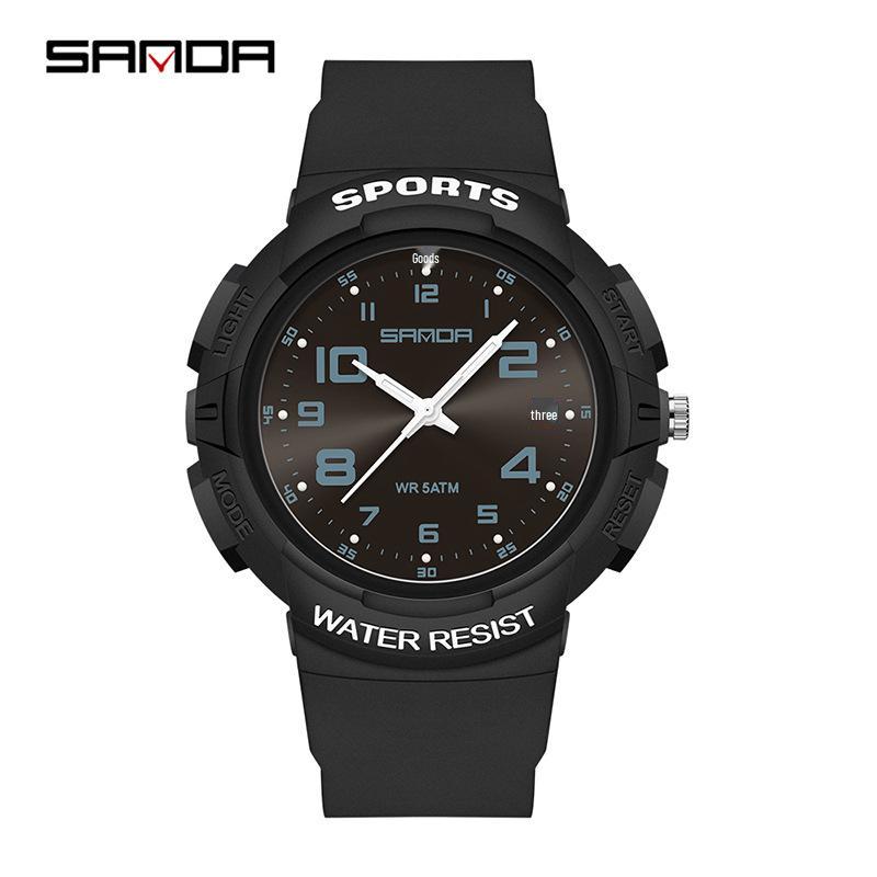 Sanda Kids' Lightweight Waterproof Quartz Watch - Silent & Luminous for Exams and Sports