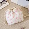 Jewelry Storage Bag Cosmetic Bag Drawstring Flower Makeup Bag Portable Coin Purse  Travel
