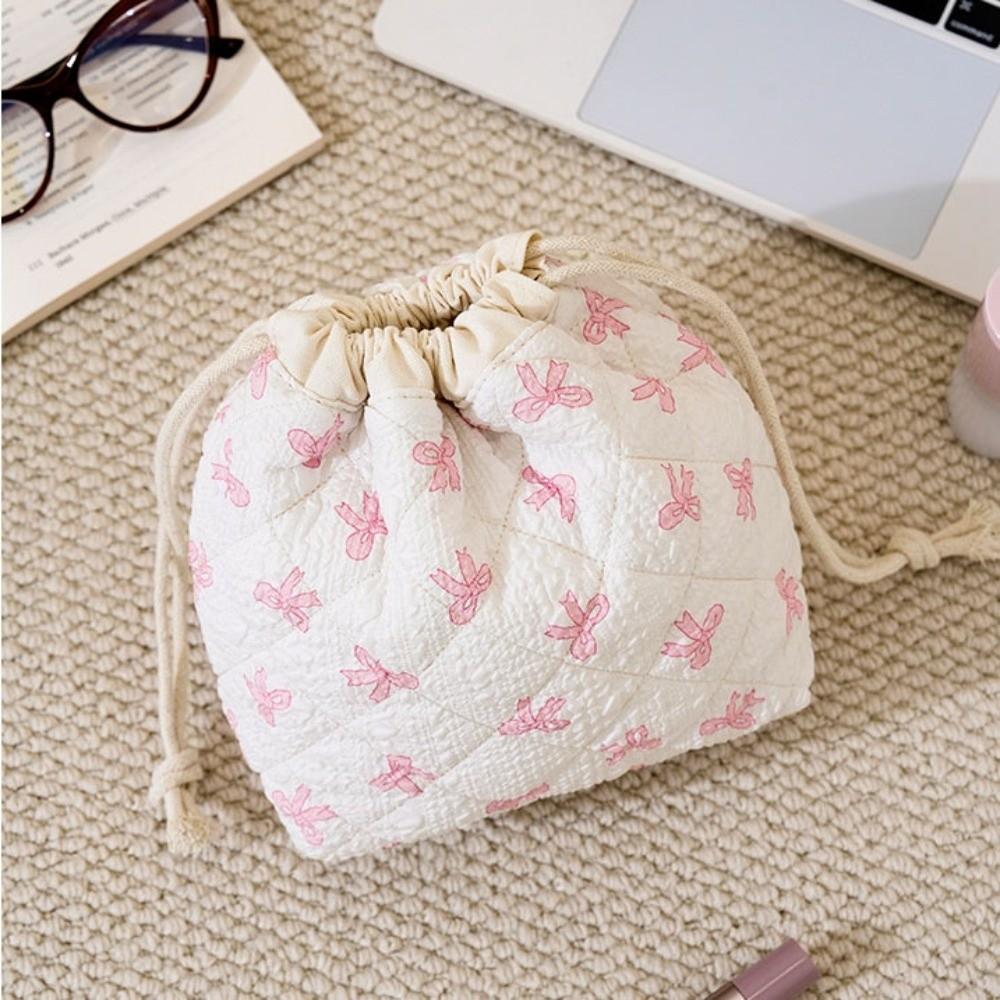Jewelry Storage Bag Cosmetic Bag Drawstring Flower Makeup Bag Portable Coin Purse  Travel