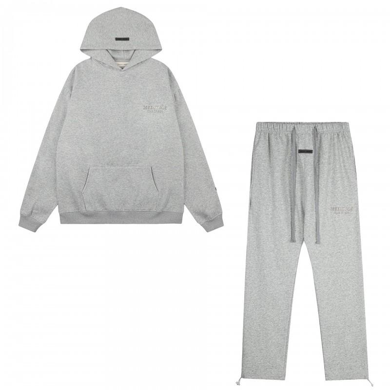 2026 Mikina s kapucí Černá S flockovaným písmenem FOG Line ESSENTIALS Unisex