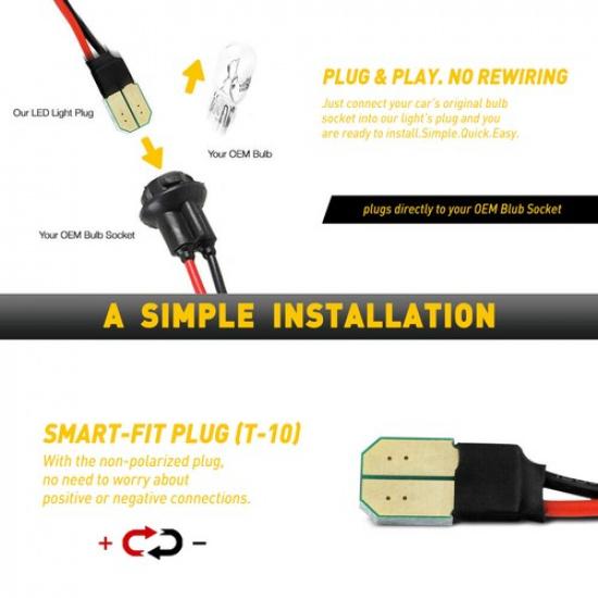 AUXITO License LED Plate Tag Lamp Light Fit Chevy 07-14 1500 Suburban 2500 Tahoe
