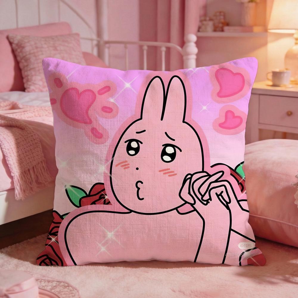 My Ffriends Rabbit Cute Cushion Cover Premium Comfort Reversible Pillow Cove Two In One Design For Any Room  Car Interior