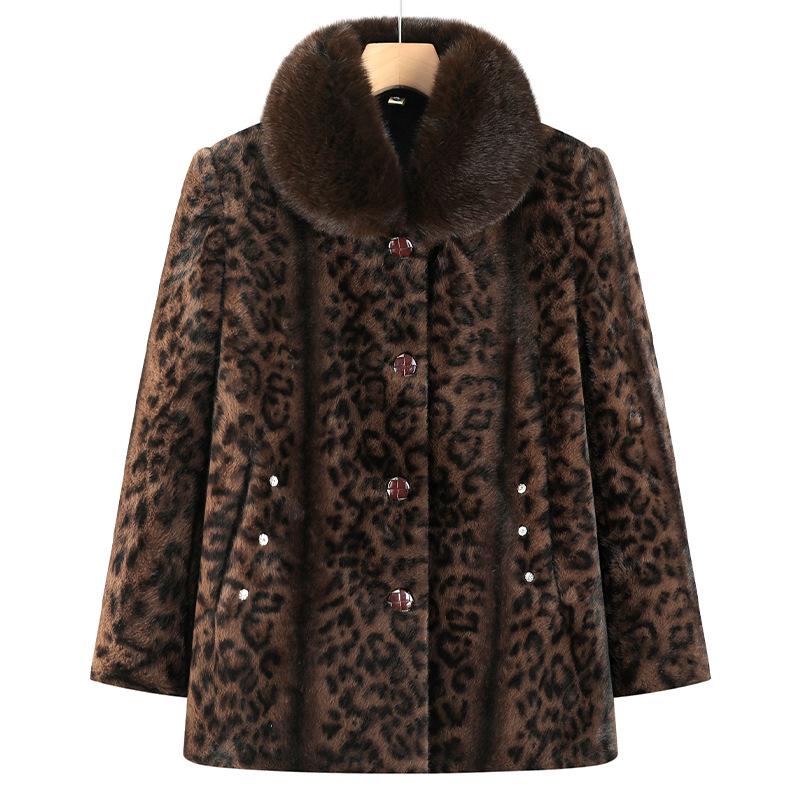 

Women s Winter Coat: Imitation Mink Velvet, Thick Warm Jacket for Middle-Aged & Elderly 2XL (95-110 Jin)