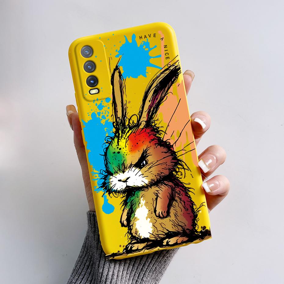 Soft Case For Vivo V2027 Cover Vivo Y11s Y12s Y12a Y20 Y20s Y20i Phone Cases Cute Rabbit Panda Pattern Silicon Capas For Y20 20S