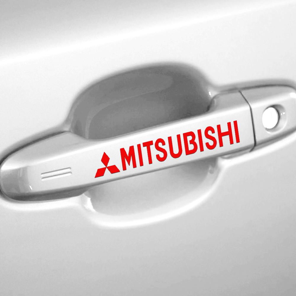 4pcs PVC Styling Car Wheel Rims Body Decoration Stickers Auto Door Handle Reflective Decals for Mitsubishi Lancer Xpander Pajero