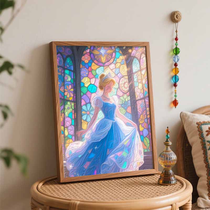 Disney Oil Painting Hand Painting Coloring Painting Handmade Diy Home Decoration Gift Princess Stained Glass