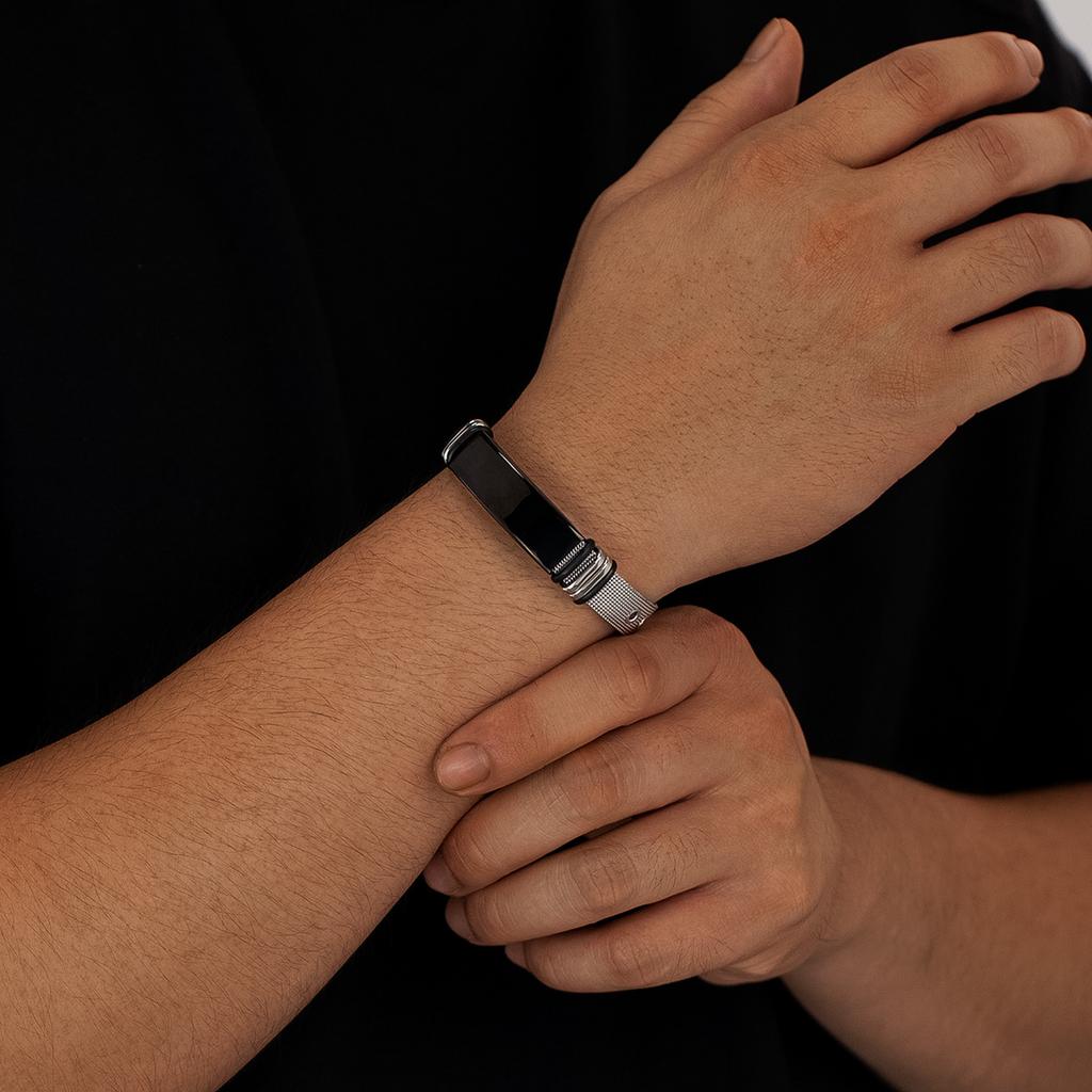 Accessories Stainless Steel Strap Mesh Strap Glossy Bracelet Simple Titanium Steel Men's Bracelet