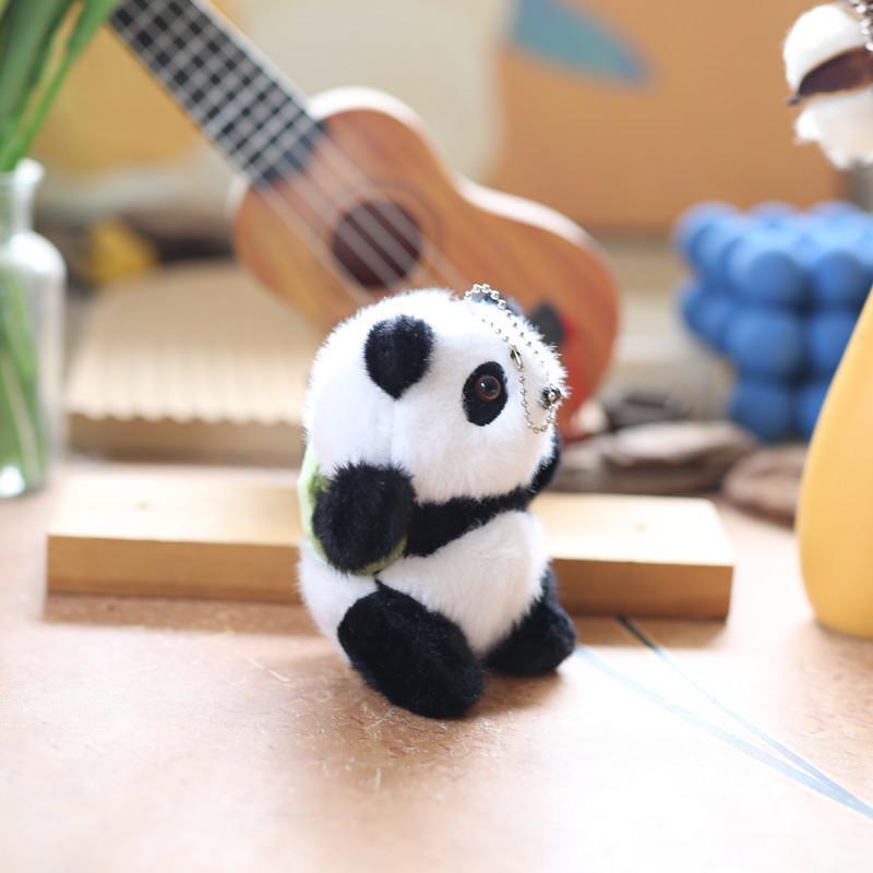 Cute Panda Plush Backpack Charm And Soft Stuffed Toy With Keychain Multi Colors