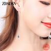 925 Sterling Silver Blue Crystal Long Chain Dangle Earrings for Women Wedding Jewelry