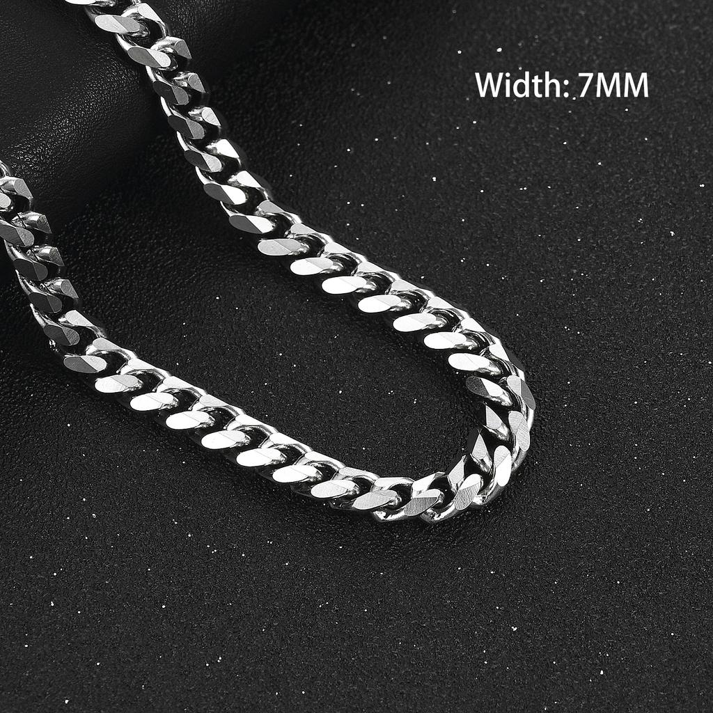 3.5/5/6/7/8/9mm Stainess Steel Link Cuban Chain Necklace for Men Women Metal Chunky Choker Sliver Punk Accessory Jewelry