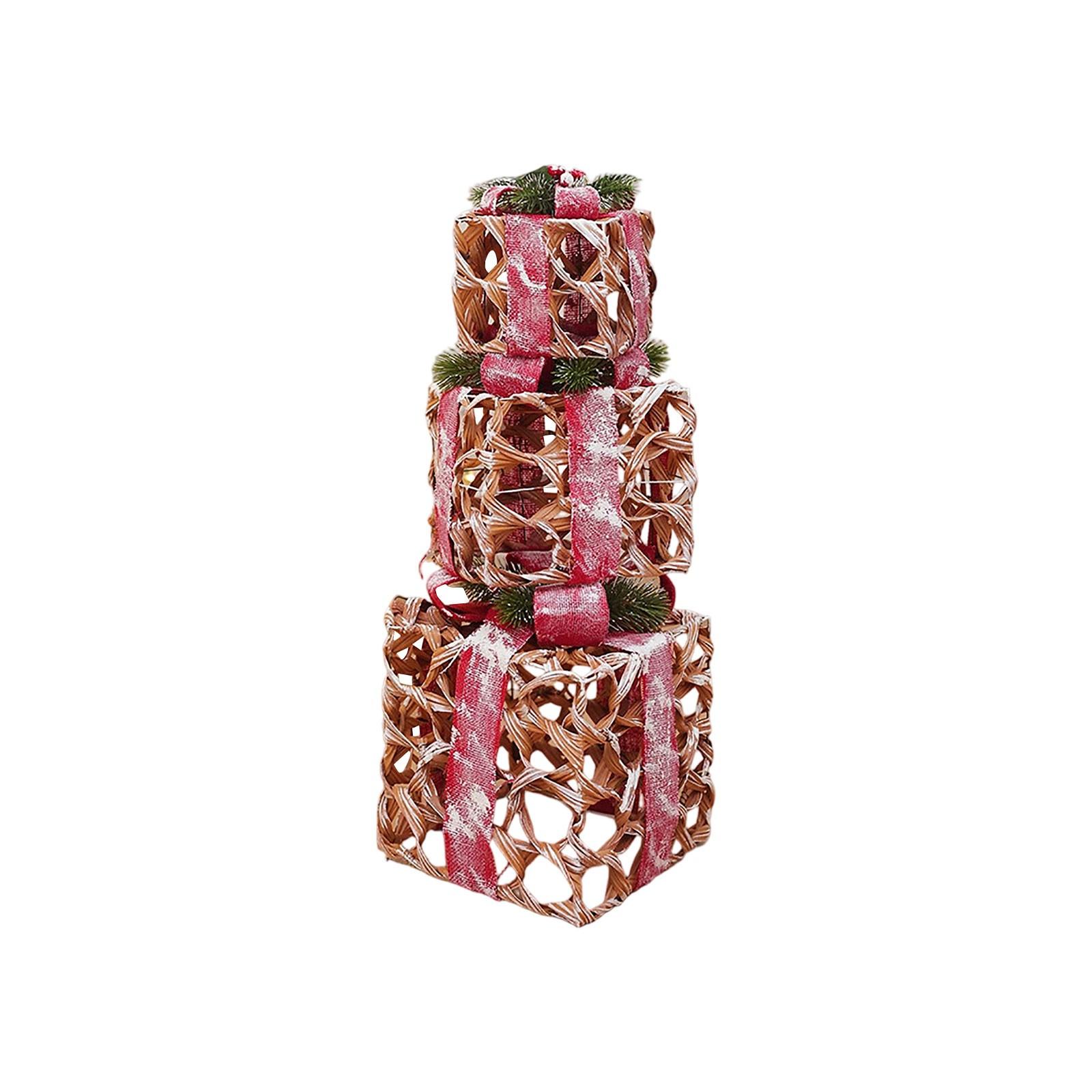 

Christmas Lights Gift Box Decoration 3-Piece Set One Size