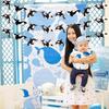 Cheereveal 3 Pack Killer Whale Garlands, Black and White Orca Hanging Banners, Whales Animals Sea Creature Ocean Under The Sea Theme Baby Shower