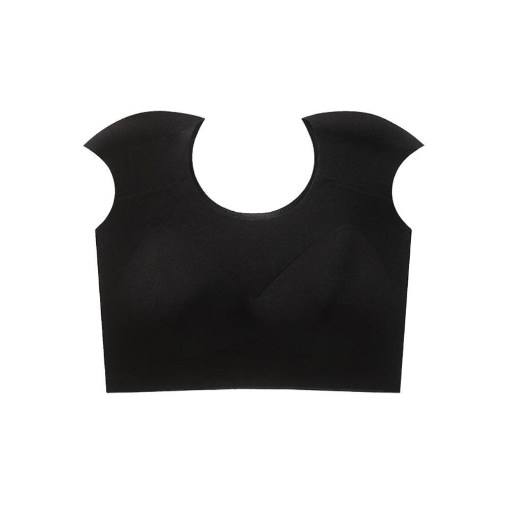 Wireless Shoulder Pad Bra Anti-sagging Underwear for Women  Girls Shapewear L чёрный
